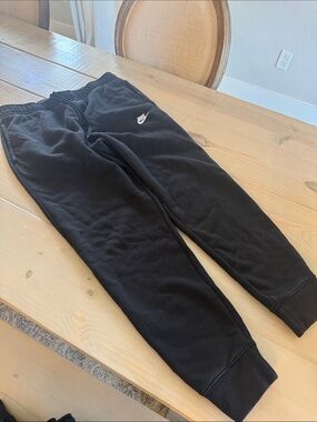 Nike Black Men's Fleece Joggers with White Swoosh